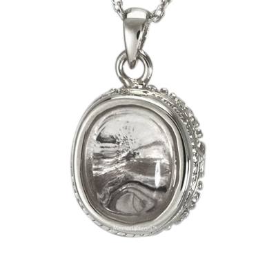 Oval Mirror Cremation Pendant III